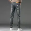 2023 primavera outono nova fi jeans tendência bordado elástico pequenas pernas calças casuais masculinas magro confortável de alta qualidade jeans g1Q2 #