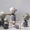 Miniaturen Nordic Ins Musik Blase Mädchen Figur Ornamente Wohnzimmer Couchtisch Obsttablett Lagerung kreative Heimdekoration Zubehör