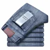 Jeans da uomo Casual Dritto Stretch Fi Classico Blu Nero Pantaloni da lavoro in denim Maschile Marchio di abbigliamento Taglia 28-40 26Am #