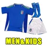 24 25 Bonucci Home Soccer Jerseys 2024 2025 Italys Home Insigne Italia Verratti Chiellini Chiesa Barella Shirtsファンプレーヤーバージョン大人の男性キッツキット