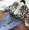 INS Kids leopard jacquard cardigans kids knitting long sleeve outwear girls knitted sweater cardigan A4118