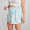 plus Size Drawstring Waist Summer Casual Tie Dye Shorts Women Loose Wide Leg Knot Shorts Female Large Size Sport Shorts 7XL 8XL j1Rk#