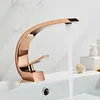 Bathroom Sink Faucets Nordic Style Brushed Gold Faucet Creative Brass Rose Basin Vessel Cold Water Mixer Tap G1146
