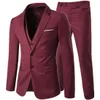blazer Vest Pants Busin Gentleman 3 Suit Pieces Sets / Groom Wedding Classic Solid Slim Dr Men High End Jacket Trousers 74ak#