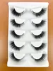 Nya 3D Mink Eyelashes Cat Lashes 5 par Winged Wispy Natural False Makeup Fox Eye Faux Mink Eyelashes 683