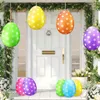 Party Decoration Yard Easter Egg Colorful Ornament för Garden Hanging Dot Print Holiday Outdoor Decor