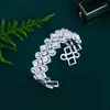 Bangle CWWZircons Chunky Statement Vierkant Waterdruppel Zirkonia Glanzend Dubai Verguld Grote Bruidsbruiloft voor vrouwen BG069