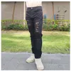 Fi Homme Jeans Slim Fit Design Hip Hop Hommes Jeans All-match Biker Ripped Casual Lg Pantalon Raggedy Genou Trou Denim Pantalon u54y #