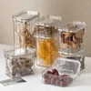 Opslag Flessen Bonenpot Capaciteit Voedsel Verzegeld Set Voor Keuken Granen Koelkast Fruit 450/900/1350/1800ml Transparant