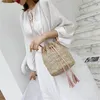 Shoulder Bags Women Handbags Famous Brands Fashion Solid Color High Capacity Weave Tassels Bucket Bolso Mujer
