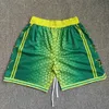 Trillest Bryant Mamba Snake Mönster Tryckt Gradient Green Five Champiship Editi Basketball Shorts med dragkedja Pockets 77ch#