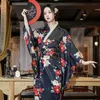 Novas Mulheres Japonesas Traditial Yukata Kimo Com Obi Vintage Evening Dr Geisha Kimo Stage Show Cosplay Traje das Mulheres o48f #