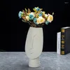 Vazolar 1 PC Seramik Portre Buzlu Vazo Ev Dekorasyon Çiçek Düzenleme Cihazı Ev Teslim Hediye El Sanatları Süslemeleri