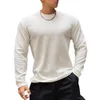 T-Shirt épais à manches Lg pour hommes, surdimensionné, couleur unie, Slim, coréen, grande taille, vêtements d'hiver, 549W #