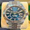 Luxe polshorloge GLOEDNIEUW Sky-Dweller wit goud BLAUWE WIJZERPLAAT 42 mm jubileumhorloge 326934 heren automatisch horloge 315K