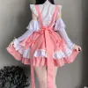 Tatlı Pembe Lolita Dr Japon Kawaii Okul Kız Hizmetçi Cosplay Kostümleri Lolita Bunny Rol Oyunu Halen Waitr Uniform 2024 P7VK#