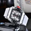 2023 New Top Luxury Mens Watch Quartz Chronograph Swiss Mens watch Iced Out Hip Hop Rubber Strap Sport Men Watch Male295Z