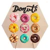 Decoração de festa 2 pcs de madeira donut stand display donut stands pode segurar 9 titular durável para aniversário casamento feriado