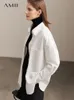 AMII Minimalizm Jean Ceketler Kadınlar İçin 2022 Sonbahar Yeni% 100 Pamuk Gevşek Katı Banliyö Fi HGKG Stil Katlar 72240112 J6GM#