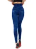 Visnxgi Seaml Slim Women Faux Denim Dżinsy Leggings Fitn trening kieszonkowy letni swobodny ołówki