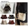 Bolsas de ombro Mulheres PU Satchel Bag com pingente alça superior alça de guitarra Hobo Sling Retro Casual Tote Bolsa Escola Trabalho