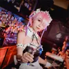 Sıfır cosplay kostümünden farklı bir dünyada anime re Life Lolita Rem Ram Nisan Hizmetçi Üniforma Tavşanı Kız Erotik Tulum T728#