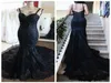 2020 Sexy Black Gothic Mermaid Prom Dresses Slim Lace Appliques Women Formal Evening Party Gowns Spring Robe De Fiesta Customized 1282951