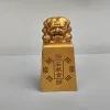 Sculptures Miniature Lion Statue Chinese Feng Shui Stone Dog Sculpture Bronze Lion Seal Antique Handicraft Desk Accessories Decoration