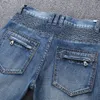 Jeans da moto con fiocco di neve europeo e americano con cerniera pieghevole Jeans di alta qualità Plus Size Vendite dirette Jeans da uomo nuovi Denim Plus Size L9mN #
