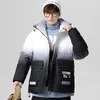 Jaquetas masculinas de inverno com cor desbotada, jaquetas estilo japonês Fi, grossas e quentes 90% de pato branco, casacos para jovens, roupa de rua JK-936 69TA #