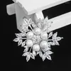 Broches YYSUNNY mode cristal fleur de neige pour les femmes hiver Festivel broche broche vêtements bijoux accessoires cadeau de noël