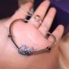Swarovskis Jewelry Bracelet Gradient Black Blue Swan Bracelet Element Crystal Blue Swan Pull Bracelet