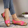 Sandalen Plus Size Sommer flach für Frauen 2023 Mode Metall Strand Slide Damen leichte Skating-Schuhe H240328545G