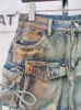 DEAT femmes jupes en jean poches multiples Patchwork lavé à lacets Cargo a-ligne Mini jupe 2024 mode d'été 29L3411 240328