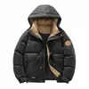 ueteey冬の濃い暖かいメンズホワイトダックジャケットフード付きカジュアルオートバイ風力防止パーカー