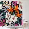 Tende da doccia Bellissimi fiori colorati Tenda da bagno Fiore floreale Decorazione per vasca da bagno in tessuto poliestere impermeabile con ganci