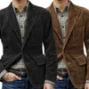 uomo Autunno Inverno Vintage poliestere Slim Butt Suit Blazer Busin lavoro cappotto giacca Outwear Casual Fi Solid Color Suit Q2lT #