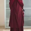 Casual klänningar Mellanöstern Kvinnlig traditionell kläder Elegant Eastern Women's Robe Kjol Set med dragstring midja för konservativ