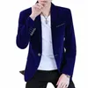 coo 2024 New Men's Busin Slim-Fit Pleuche N-Iring One Butt Suit Youth Casual Solid Color Single Butt blazer X7ic#