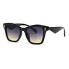 Mode carré léopard dégradé lunettes de soleil hommes nuances UV400 Vintage noir cadre tendance femmes lunettes de soleil