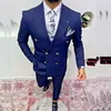 Fi Hommes Blazer Terno Costume Hombres Veste Pantalon Deux Pièces Costumes Double Boutonnage Casual Vêtements De Mariage Marié Peaked Revers 00Z3 #