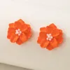 Boucles d'oreilles polyvalentes fleur imitation perle décor résine matériel bijoux de mode cadeaux pour maman femme petite amie livraison directe Otzvt