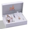 SK Series 0189 Fashion Butterfly Quartz Necklace Armband Present Box Watch Set