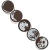 Bouteilles de rangement 5 pièces tampon de poche rond en bois décor Vintage phases de lune tampons d'encre pour l'artisanat