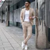 Custom Made Fi Fuchsia Suit Men Set New Party Wedding Groom Suit Slim Fit Streetwear Casual Beige Classic Jacket Pants 2 pezzi x6Hi #