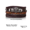 Handgeweven armband leer modieuze retro meerlaagse leren combinatiearmband heren trendarmband AB27