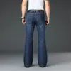 Jeans Männer Herren Ausgestellte Jeans Boot Cut Bein Ausgestelltes Männlich Designer Klassische Denim Jeans Hohe Taille Stretch Lose Ausgestelltes Blau 17aZ #