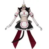 anime Cafe Maid NEKOPARA Chocolate Vanilla Cosplay Costume Uniform Halen Carnival Lolita Dr Lg Wig U8E6#