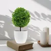 Decoratieve bloemen 2 stuks Kunstplanten Bal Gesimuleerde Plant Bonsai Plastic Bloem Voor Decoratie (Groen)