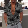 夏の新しいメンズシャツハワイビーチヴァカティシャツ男性のためのゆるい通気性半袖トップ